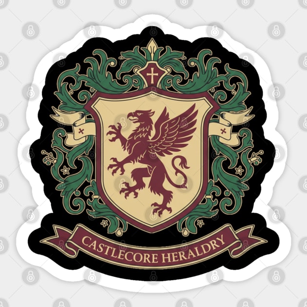 Castlecore Heraldry Griffin Crest Sticker by Stylecombinator